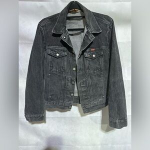 Vintage Rustler Trucker Denim Jean Jacket Med Black Cowboy Denim Western 70s 80s